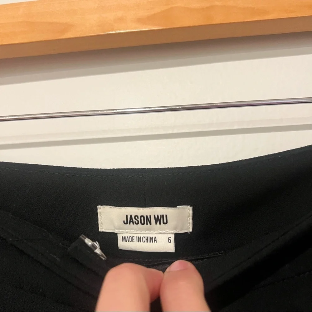 Jason Wu Black Wide Leg Side Stripe Trousers